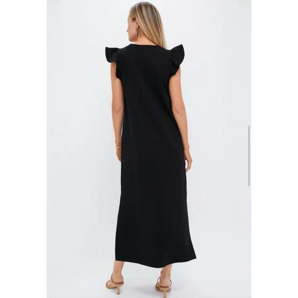 TUCKERNUCK POMANDER PLACE Black Flutter Sleeve Miko Dress NWT Extra Small XS - Picture 2 of 5